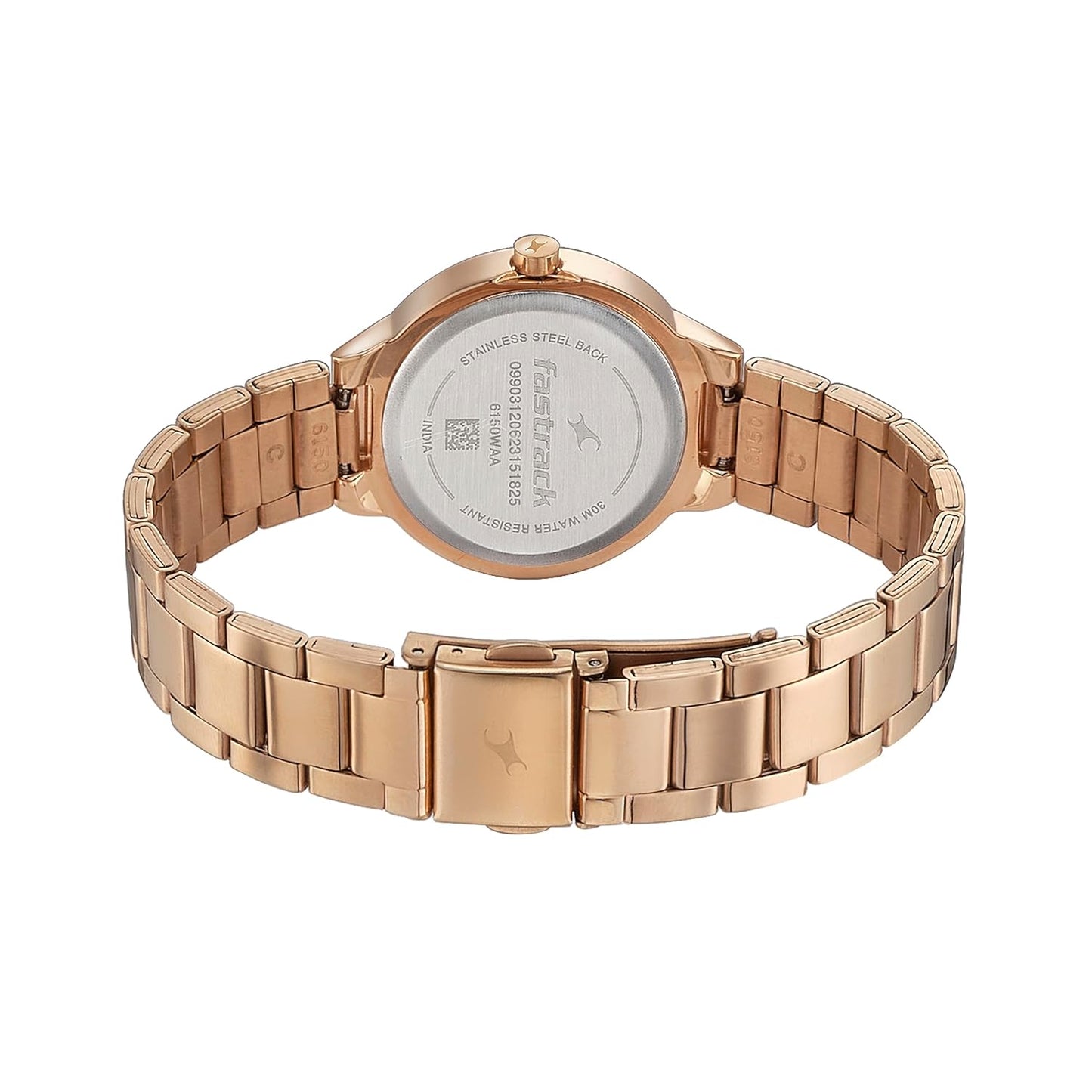 Fashionora Pulse Quartz Analog Nude Pink Dial Rose Gold Stainless Steel Strap Watch for Girls