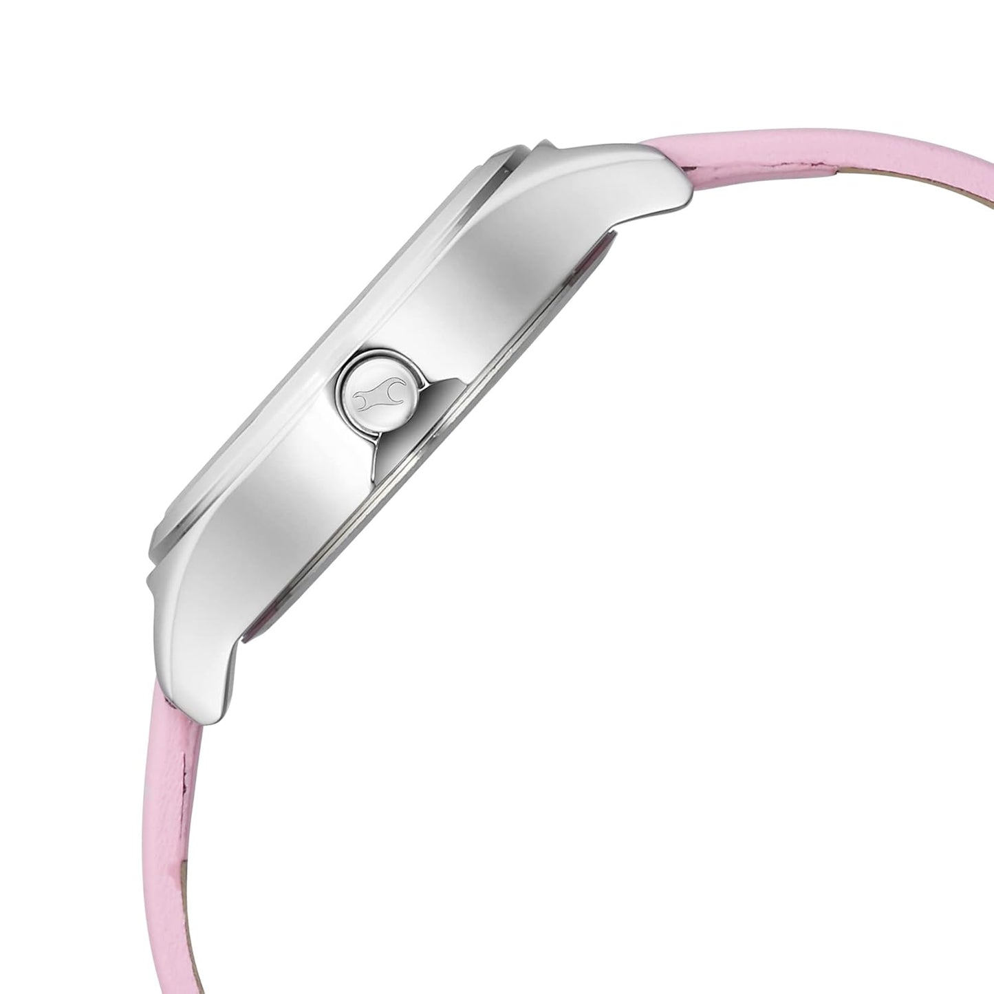 Fabletrack Stunners Analog Silver Dial Pink Leather Strap Watch for Girls - NS6152SL08