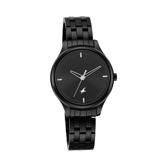 Fayora Stunners Quartz Analog Women’s Watch with Black Dial and Black Stainless Steel Strap - 6248NM01
