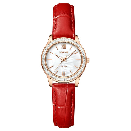 Nivaro Women’s Analog Quartz Leather Strap Watch – Dainty Vintage Diamond Casual Elegant Dress Watch