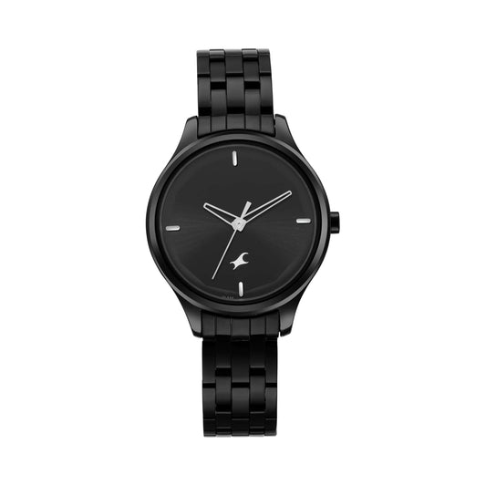 Fayora Stunners Quartz Analog Women’s Watch with Black Dial and Black Stainless Steel Strap - 6248NM01
