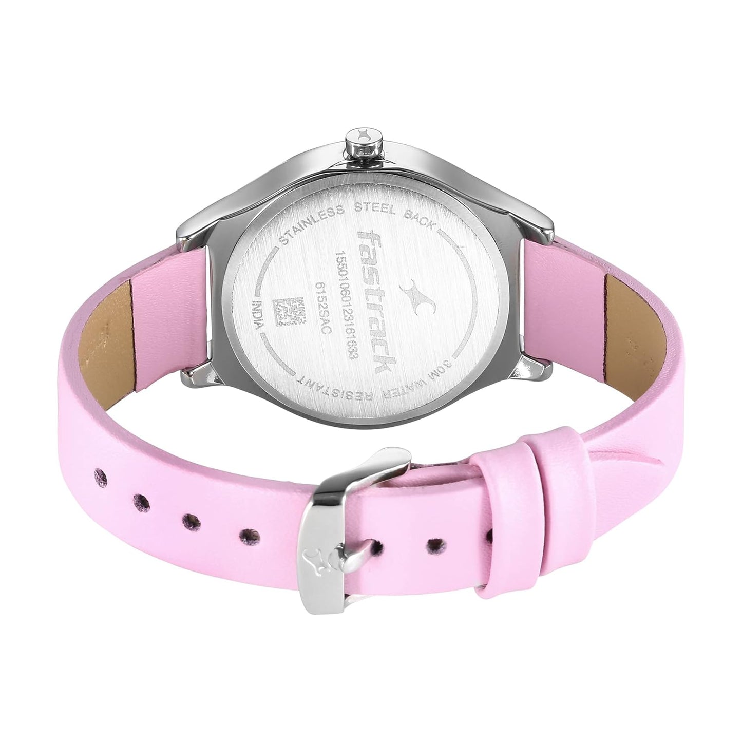 Fabletrack Stunners Analog Silver Dial Pink Leather Strap Watch for Girls - NS6152SL08