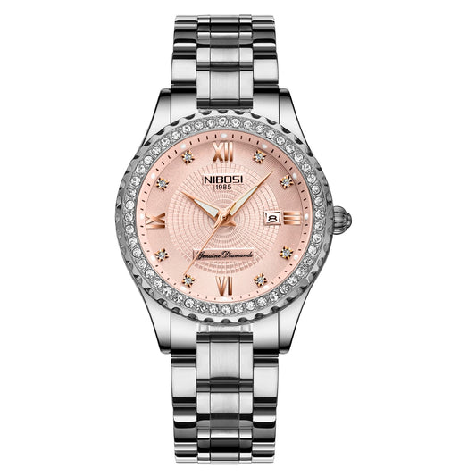Nivaro Women’s Analogue Rose Gold Dial Watch with Stylish Diamond for Girls, Ladies & Misses