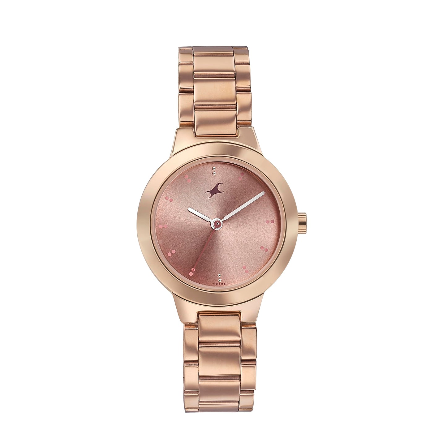 Fashionora Pulse Quartz Analog Nude Pink Dial Rose Gold Stainless Steel Strap Watch for Girls