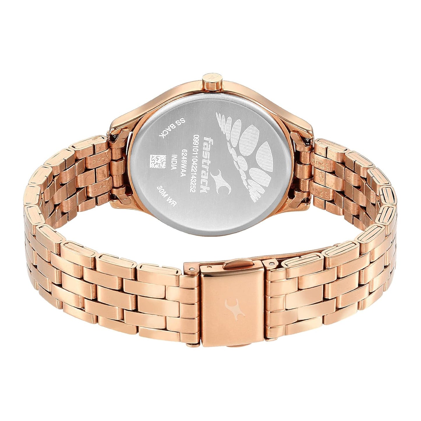 Fyntrack Stunners Quartz Analog White Dial Stainless Steel Rose Gold Strap Watch for Girls